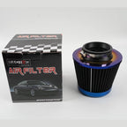 Cold Air Intake Filter, High Performance, Washable Filter, Clamp-On Replacement Air Filter, Flange Diameter 3inch/76mm Black
