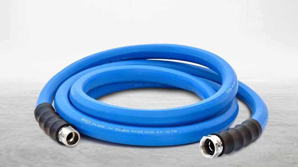 BluSeal Hot/Cold Water Rubber Garden Hose, 100% Rubber, Ultra-Light, Super Strong, 500 PSI, 50F to 190F Degrees, High Strength Polyester Braided (5/8" x 6')