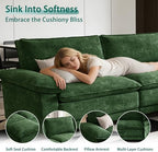 108" Modular Sectional Couch, L Shaped Cloud Sofa for Living Room | Comfortable Foam Cushions, Sturdy Frame, Appealing Appearance, Easy Assembly, Soft Chenille, Modular Design, Green
