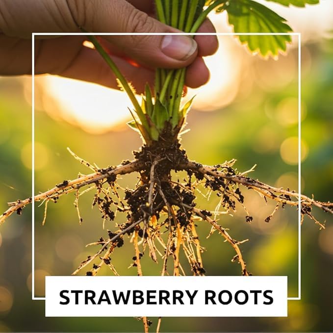 Mountain Jewels Strawberry Plants - Grow Giant Strawberries - Bare Root Plants for Growing (10 Plants)