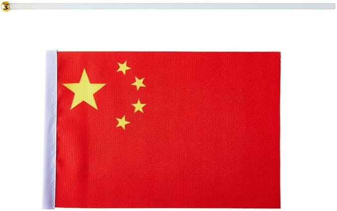 China Flag Chinese Flag, Small Mini Handheld China Flags on Stick, Ideal for Party Parades Sports Events Patriotic Festival Decorations