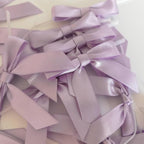 50pcs 2-1/2" Lavender Satin Ribbon Bows with Twist Ties Mini Ribbon Bows for Candy Partiy Decoration Gift Packing&Wrapping Accessoried(Lavender)
