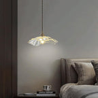 Glass Pendant Light Full Brass Modern Lighting Fixture Transparent Hanging Lamp E26 Socket 11 Inch Adjustable Pendant Lights for Kitchen Island Living Room Bedroom