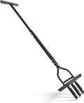 VINGLI Lawn Aerator, 43 inch Manual Aerator Tool with Soil Core Tray, Grass Plug Aerator with 3 Tines for Gardening Soil Compaction Lawn Yard Care, Black