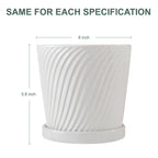White 6 Inch Flower Pots for Plants,Ceramic Planter with Drainage Holes