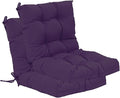 QILLOWAY Outdoor Chair Cushion for Patio Furniture, Waterproof Patio Cushions Set of 2 with Ties, Fade Resistant Replacement Pads for Outdoor Rocking Chairs,Purple