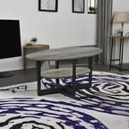 Furinno Coffee Table, 1-Pack, French Oak Grey/Black