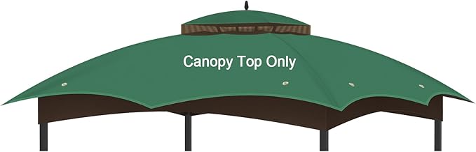 Replacement Gazebo Canopy Top Cover for 10 x 12, Double Tiered Waterproof Canopy Roof for Lowe's Allen Roth Gazebo #GF-12S004B-1(Green)