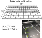 5x350ft Garden Trellis Netting - Heavy-Duty Polyester Outdoor Plant Support Netting for Climbing Plants, Vegetables and Fruits, Hydroponic Growing