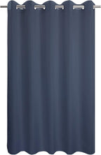 River Dream No Hook Hotel Cloth Navy Blue Shower Curtain Soft Microfiber & Waterproof - Fabric Shower Curtain or Liner Washable, Navy Blue, 71x74
