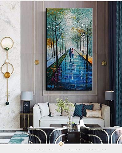 Tyed Art- Landscape Oil Painting On Canvas Textured Tree Abstract Contemporary Art Wall Paintings Handmade Painting Home Office Decorations Canvas Wall Art Painting 24x48inch