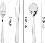 WDF 160 Pieces Silver Plastic Silverware - Silver Disposable Silverware - Plastic Silverware Heavy Duty - 80 Forks 40 Knives 40 Spoons - Disposable Cutlery Perfect for Christmas Wedding/Party