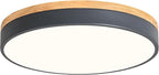 Dimmable Wood LED Close to Ceiling Light, Modern 2700K-6000K 5CCT Round Grey Flush Mount Light Fixtures, Minimalist Ceiling Lamp for Living Room, Dining Room, Bedroom, Kitchen-15.8in