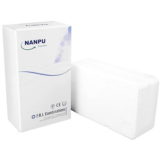 NANPU 1/2" NPT Air Drying System - 5 Micron Particulate Filter, 0.01 Micron Coalescing Filter, Air Pressure Regulator Combo - Semi-Auto Drain, Poly Bowl w/Metal Gauge