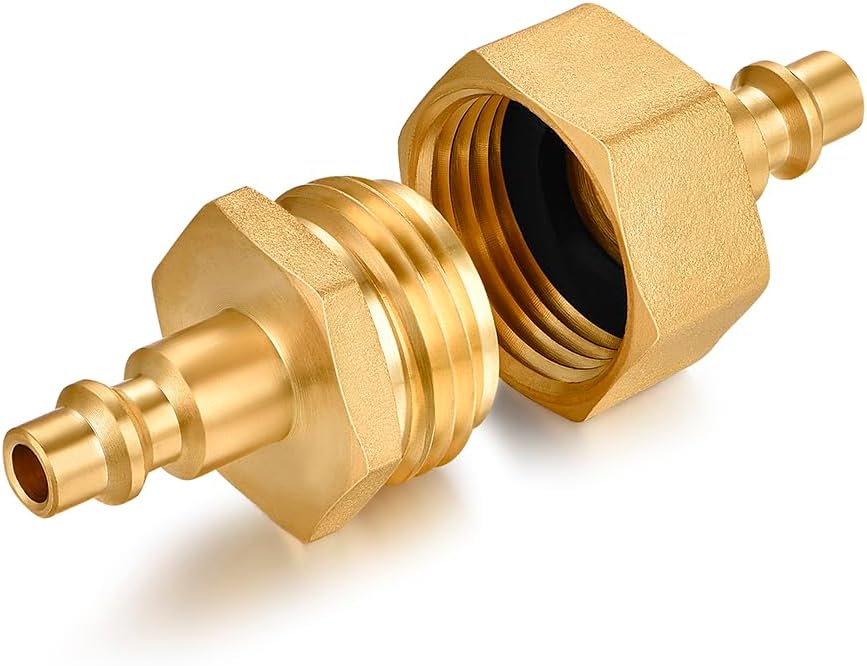 RV vent plug prevent freezing in winter helps drain water from water pipes, suitable for camping RVs, boats, garden hoses, water pipe Blow Out Plug brass quick connector (female)