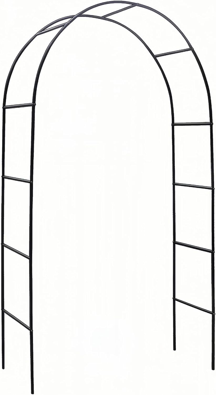 Garden Arch Trellis Metal Garden Arbor for Various Climbing Plant, Wedding Arches for Ceremony Decoration Outdoor Lawn Backyard, 7'8" H x 4'5" W, Dark Green