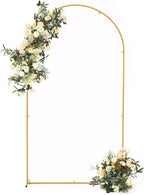 Vincidern 7.2 ft Balloon Arch Backdrop Stand Gold, Wedding Arch for Birthday Party, Bridal Baby Showers, Wedding Ceremony Arch Frame Metal
