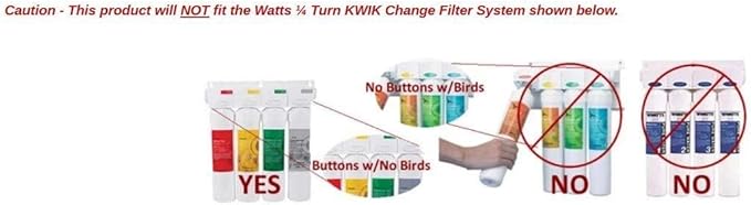 Watts Premier 1R-1Y-1B-1G RO-Pure Push Button Replacement Filter Kit