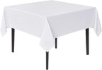 sancua White Square Tablecloths 70x70 Inch - Fabric Table Cloth for Square or Round Tables, Washable Polyester Table Cover for Outdoor Party, Birthday, Decorative Display Tables