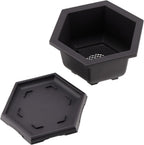 PINGEUI 4 Pack Plastic Bonsai Pot, 7.5 Inches Bonsai Training Pots with Drainage Humidity Tray, Large Bonsai Plant Tree Pots for Garden, Yard, Balcony