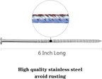 38 Pcs 6-Inch Artificial Turf Stakes, Stainless Steel Spiral Landscape Spikes, Landscape Edging Anchoring Spikes for Paver Edging, Weed Barrier, Artificial Turf Stake, Tent Stakes