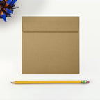 LUXPaper Square Invitation Envelopes | Peel & Press | 5" x 5" | Grocery Bag Brown | 70lb. Text | 50 Qty