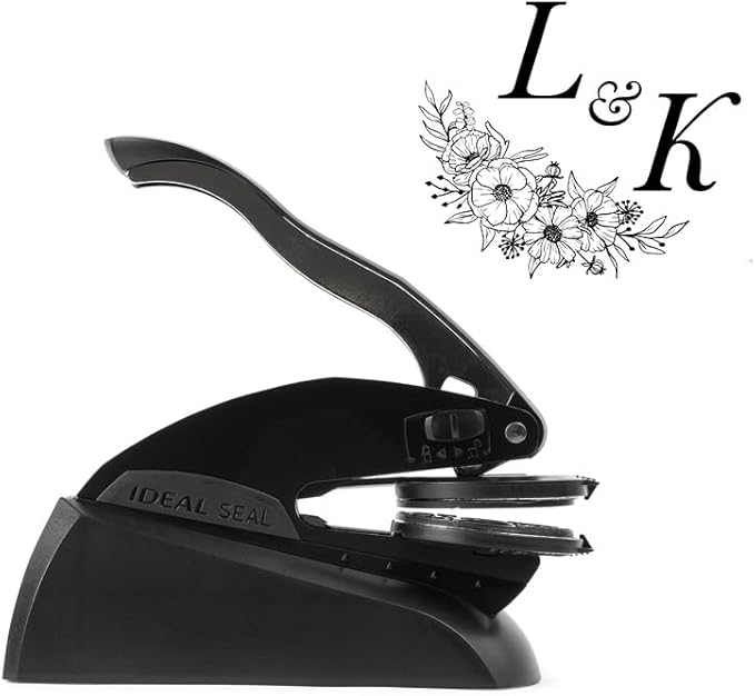 Personalized Wedding Embosser | Custom Made with Initials or Monograms for Couples | Elegant Designs for Stationery, Invitations, Napkins, and More (Design 9)