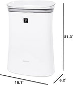 SHARP Air Purifier with Plasmacluster Ion Technology and Triple Filtration, including True HEPA Filter. Covers up to 1,253 sq ft for Medium Rooms, such as Office, for Dust, Smoke, and Pollen. FPK50UW