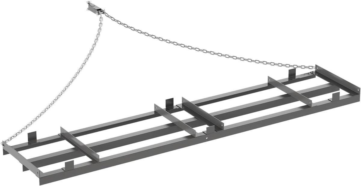 8FT Drag Harrow for ATV, Tractor & UTV, Heavy Duty Tow Behind Driveway Grader with 6FT Chain Link - Landscape Rake for Gravel, Sand, Soil & Hay - Lawn Leveling Tool for Field Yard & Pasture