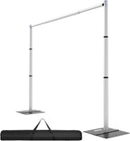 Backdrop Stand Heavy Duty 10x10Ft, Adjustable Metal Frame Pipe and Drape,Background Stand for Wedding Birthday Party Decorations