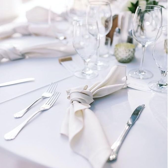 6 Pack White Table Cloth Rectangle 60 x 126 Inch Tablecloths for 6 Foot Rectangle Tables. Stain and Winkle Resistant Polyester Washable White Table Cloths for Parties Wedding Dining