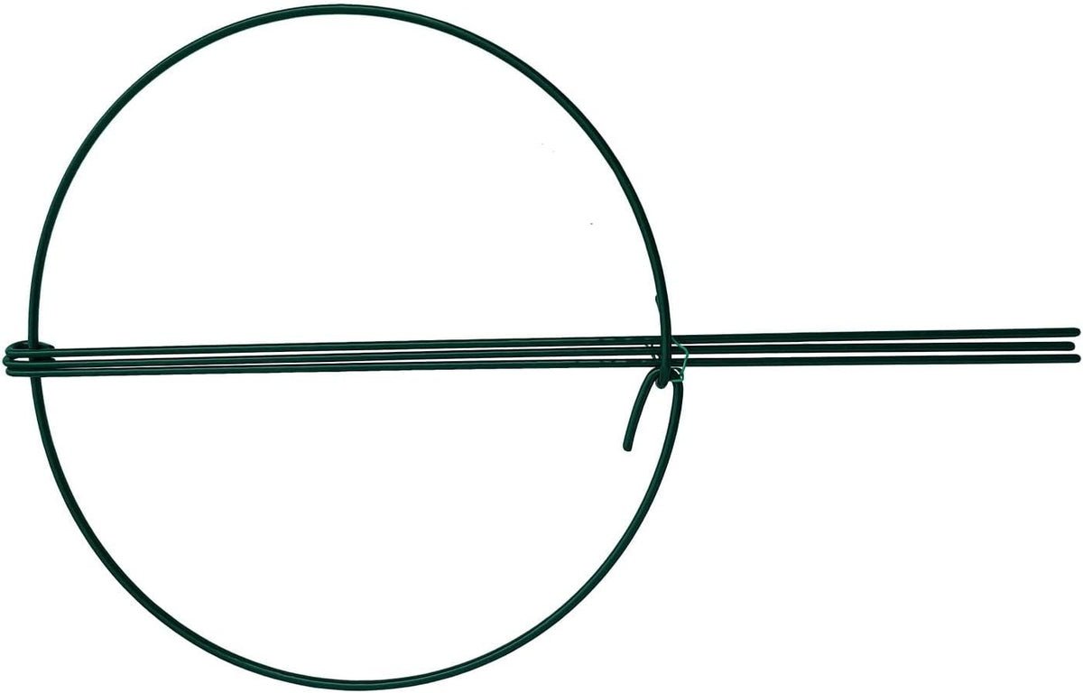 10" Wide x 16" High Peony Cage Rings Garden Plant Support Brace, Pack of 10 Round Metal Plant Stakes Rings, Strong Large Garden Supports for Flowers, Peonies, Rose, Lily