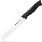 8-Inch Serrated Bread Knife, Premium High Carbon Stainless Steel Blade Knife for Bread with Ergonomic Handle, NSF Certified, DT-30 Series, Black