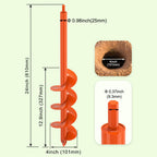 Dolibest 4 x24 Auger Drill Bit for Planting, Steel Garden Auger for Post Hole Digger, Bulb Planter Tool for Beach Umbrella, Mailbox, Fence Post Holes Digger - Fits 3/8" Hex Drill