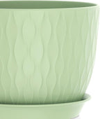 12/10/9 Inch Plant Pots, 3 Pack Large Flower Pots for Indoor and Outdoor Plants with Water Ripples, Large Plastic Flower Pots with Drainage Holes and Tray for Garden Indoor Plants