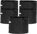 FCMP Outdoor 10-Gallon Modern Lightweight Non-Woven Insulating Fabric Breathable Grow Bags for Indoor or Outdoor Gardening, Black (5 Pack)