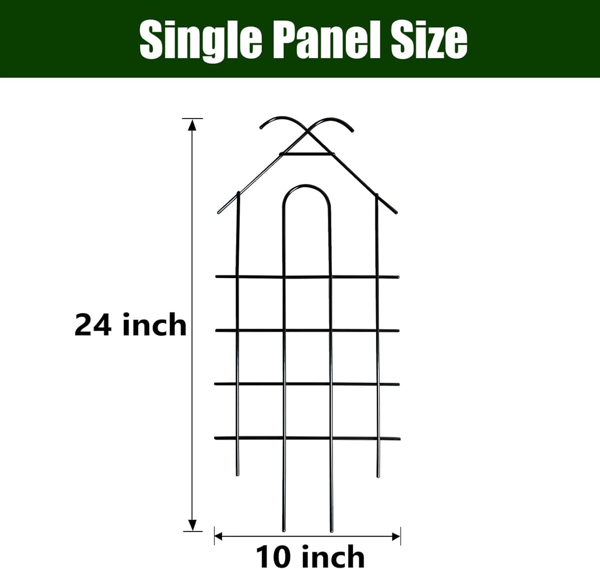 ARIFARO 24'' Metal Garden Trellis Indoor/Outdoor Sturdy Plant Trellis for Potted Plants,House Plants, Climbing Vines, Pack of 4, Black