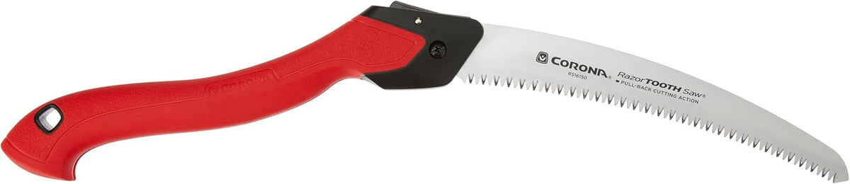 Corona Tools 10-Inch RazorTOOTH Folding Pruning Designed for Single Use | Curved Blade Hand Saw | Cuts Branches Up to 6" in Diameter | RS16150, Red