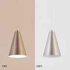 Brushed Nickel Plug In Pendant Light,Hanging Lights with Plug In Cord On/Off Switch, Mini Silver Pendant Lights for Kitchen Island,Modern Chandelier with Metal Shade,Hanging Lamps for Bedroom
