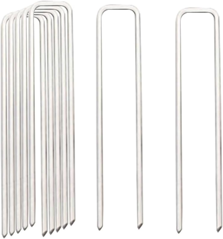 8 Gauge Ground Staples 6 Inch Landscape Staples 16Pack Metal Lawn Ground Barrier Cover Wire Heavy Duty U Stakes Pins