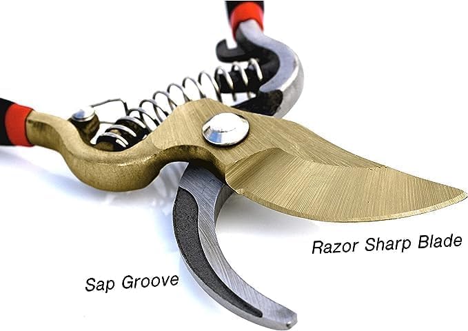 Garden Guru Indestructible Titanium Garden Clippers Professional Bypass Hand Pruner Pruning Shear with Comfort Grip Handles for Gardening Trimming and Yard Work Hardened Steel & Titanium Blade(4 Pack)