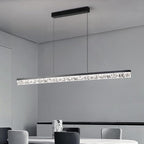 Modern Led Pendant Light, Dimmable Crystals Led Chandelier for Dining Room Light Fixture Over Table Creative Vertical Pendant Light for Kitchen Island, Dining Room, Bedroom(49.6IN)
