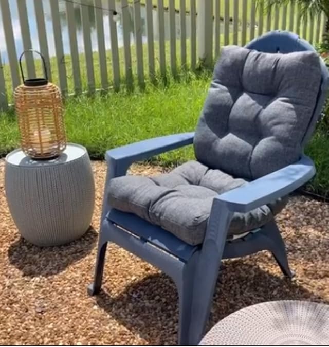 QILLOWAY Outdoor Chair Cushion for Patio Furniture, Waterproof Patio Cushions with Ties, Fade Resistant Replacement Pads for Outdoor Rocking Chairs,Beige,Sand,Camel