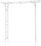 VINGLI Garden Arbor, Arch Archway for Wedding Ceremony Party, Steel Garden Trellis for Plant Climbing, Christmas Garden Decorations Pergola for Garden, Backyard, Lawn (White)