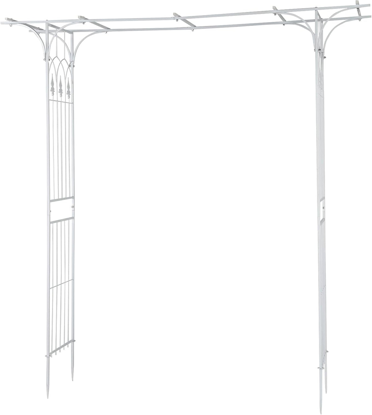 VINGLI Garden Arbor, Arch Archway for Wedding Ceremony Party, Steel Garden Trellis for Plant Climbing, Christmas Garden Decorations Pergola for Garden, Backyard, Lawn (White)