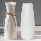 2 Ceramic Vase White Flower Vase for Home Decor Modern 7.9 inch Mini Vase for Table Shelf Home Decor Vase for Fireplace Bedroom Kitchen Living Room Wedding Office Desk Birthday Gifts