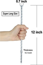 12 Inch Galvanized Landscape Stakes Metal Landscape Edging Anchoring Spikes, Landscape Anchoring Stake for Artificial Turf, Paver Edging, Weed Barrier, Tent, Camping, Carpentry (15)