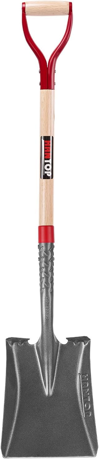 Heavy Duty Short Handle Square Flat Transfer Shovel for Gardening,Yard Work,Farming,Construction, 43 inches