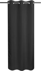 River Dream Stall Size No Hook Black Shower Curtain Soft Microfiber - 36" Wide Small Fabric Shower Curtain Set for Narrow Stall, Waterproof & Washable, Bottom Magnets, Black, 36x74