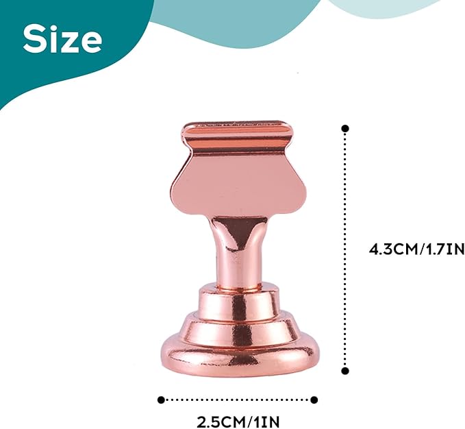 Urban Deco 16PK Table Number Holders Place Card Holders 1.7 Inch Table Card Holders Steel Card Holders for Photos, Food Signs, Memo Notes, Weddings, Restaurants, Birthdays(Rose Gold)